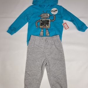 Kidgets Boy Long Sleeved Sweater And Pants 2pc Set Sz 12M Robot.